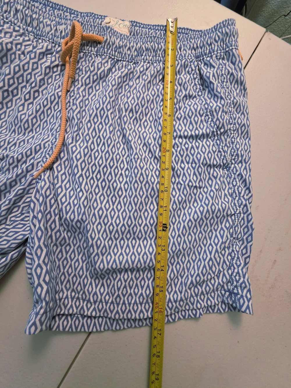 J. Crew Light Blue Patterned Swim Shorts